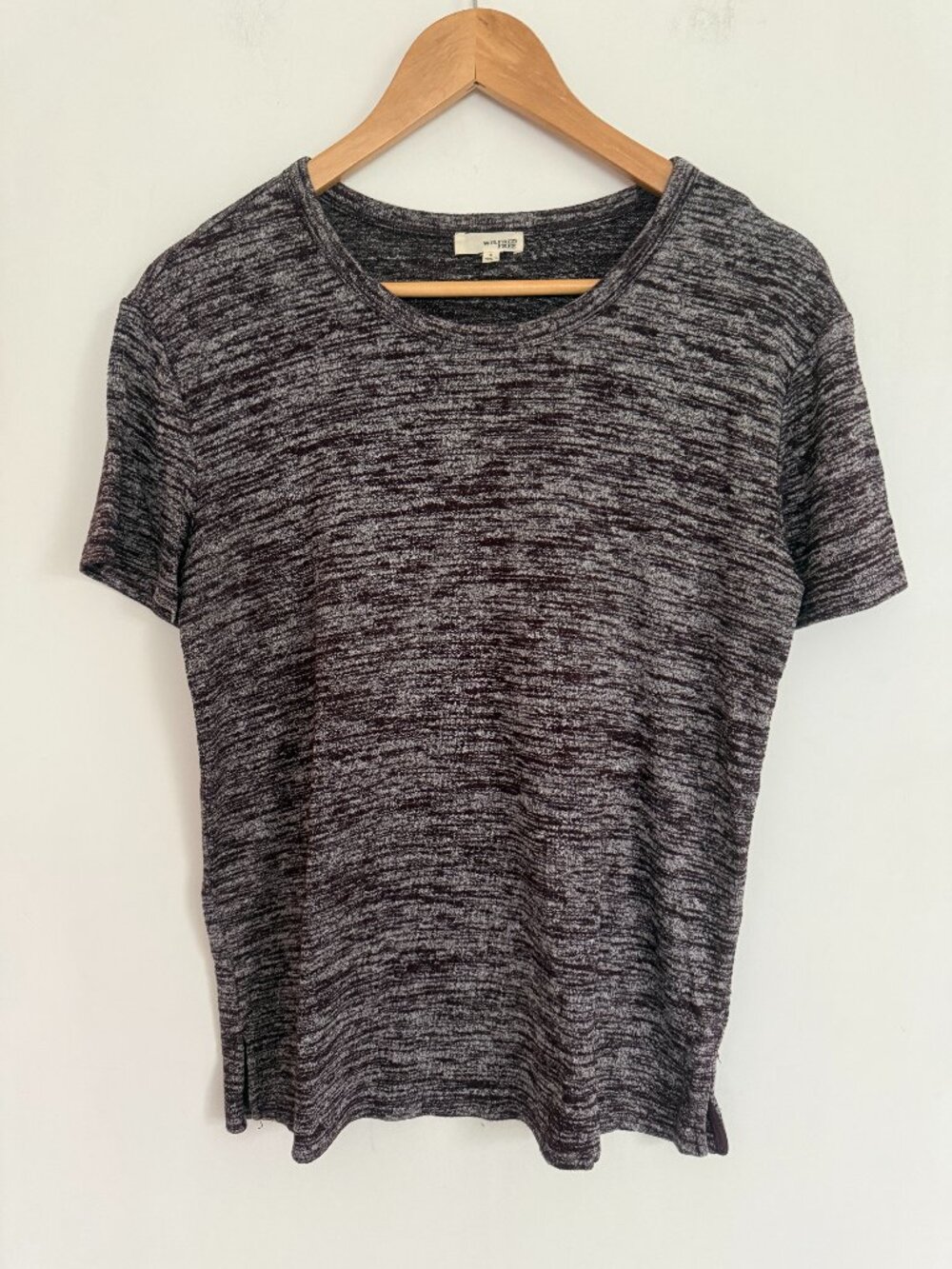 ARITZIA WILFRED FREE Women Maroon Marled Short Sleeve Top Size S